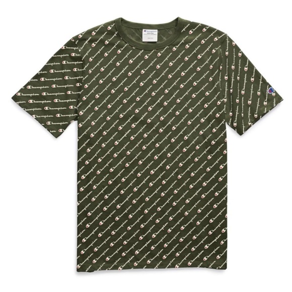 NWT Champion Diagonal Script Tee - Green - Picture 2 of 5